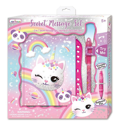 Hot Focus Caticorn 2-in-1 Secret Message Pen & Journal Set