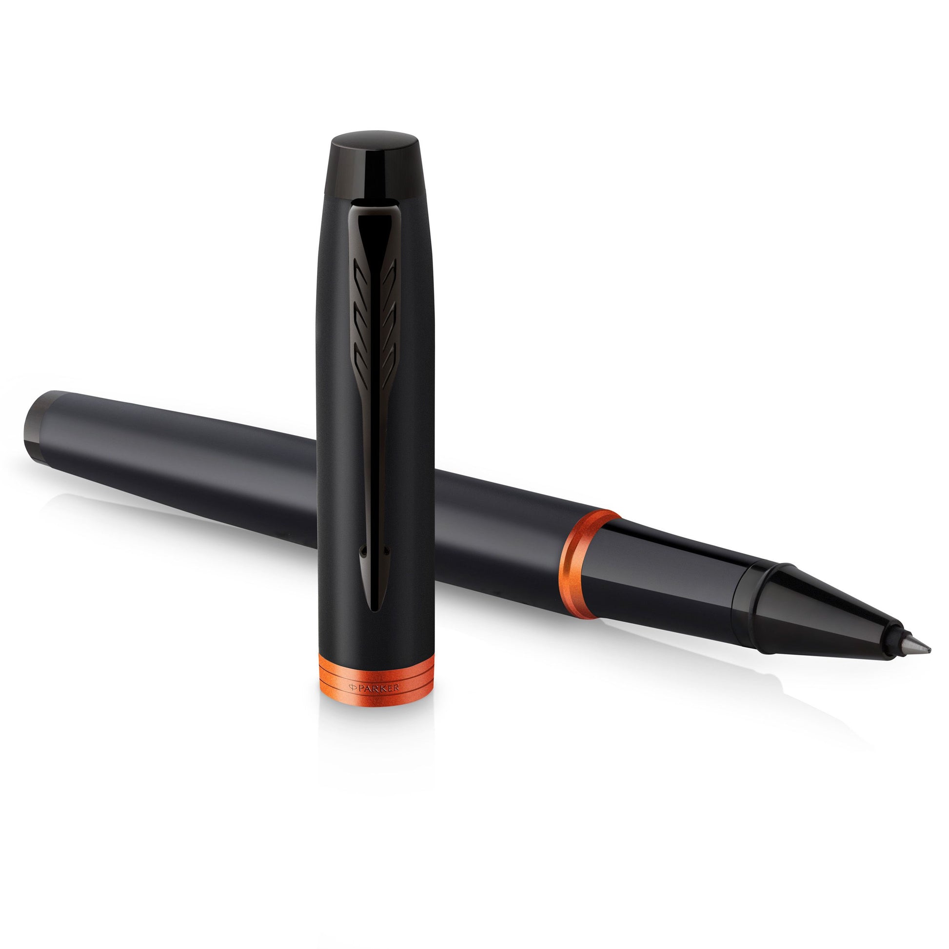 Parker Black Flame Orange Vibrant Rings Rollerball Pen