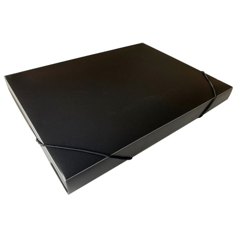 Plastic Elastic Box File 30mm Spine – BLACK