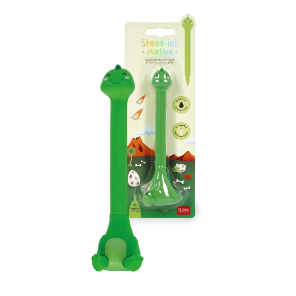 Legami Stand-Ink Ovation Dino Ballpoint Pen with Base