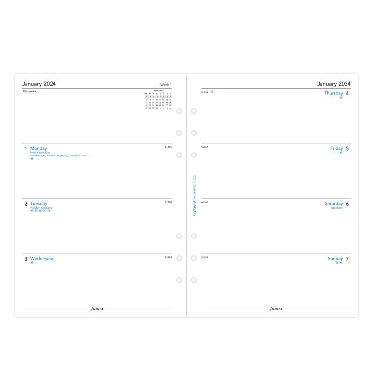 Slim Diary One Week On Two Pages - 2024