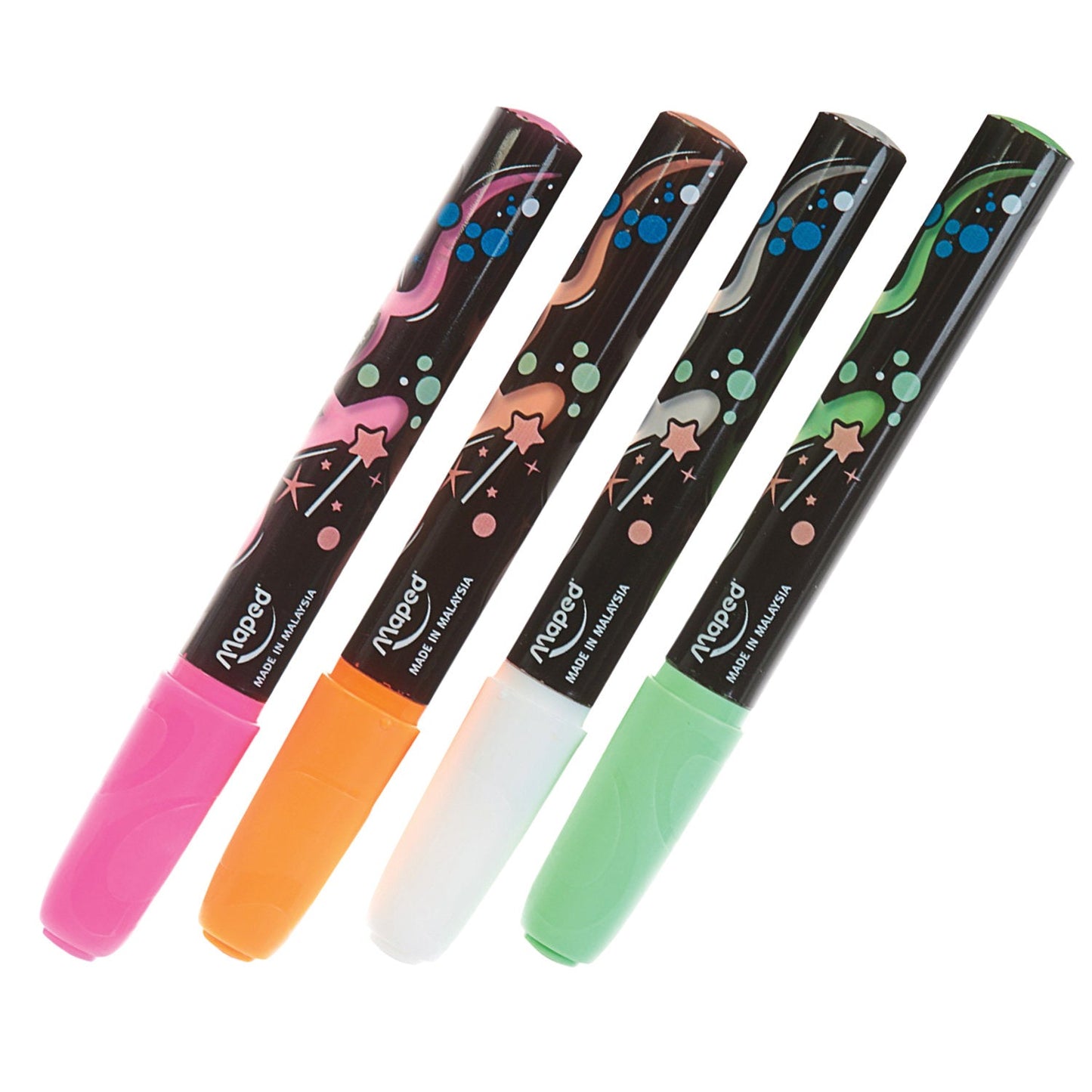 Chalk Markers Multi Surface Erasable Set X4 White, Orange, Pink, Green