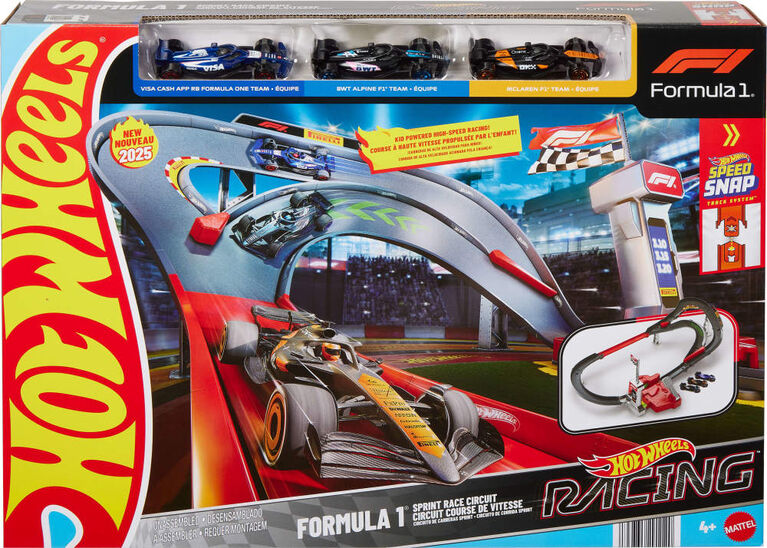 Hot Wheels Racing Formula 1 Sprint Race Circuit Track Set with 3 Die-Cast Toy Cars