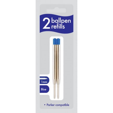 Ball Pen Refills Blue x2 - 1mm (Parker Compatible)