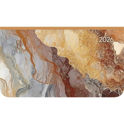 Ladytimer Pad Marble 2026 Pocket Calendar 15.6x9 cm