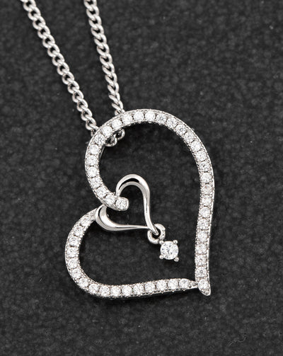 Heart In Heart Hanging Crystal P Plated