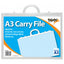Heavy-duty polythene A3 carry file with handle - clip lock