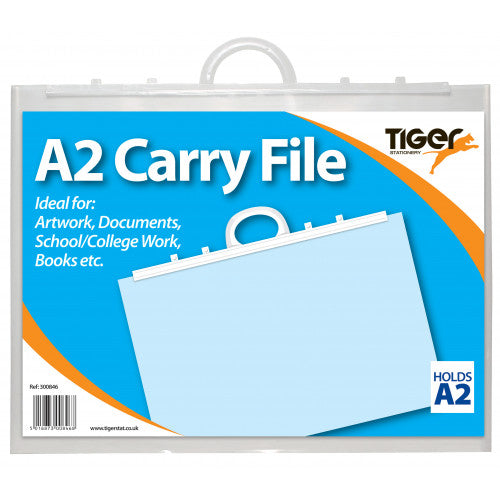 Heavy-duty polythene A2 carry file with handle - clip lock