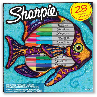 Sharpie Permanent Markers X 28 Pcs - 20 Fine - 8 Ultrafine