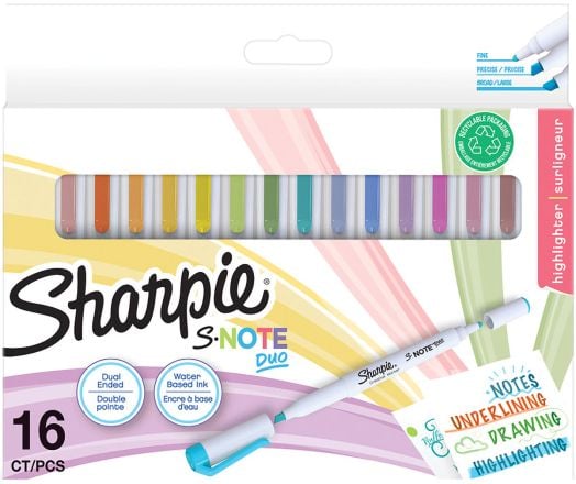 Sharpie S-Note Duo Double-Ended Markers, x16 markers