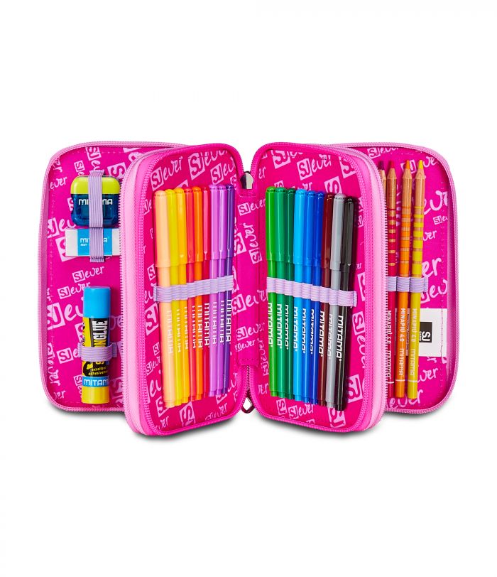 SEVEN  Fixstar Girl SJ Ever Filled 3 zip pencil case