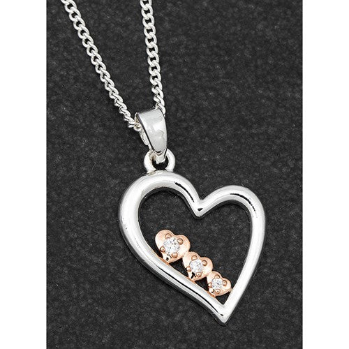 2Tone Hearts In Heart Bracelet