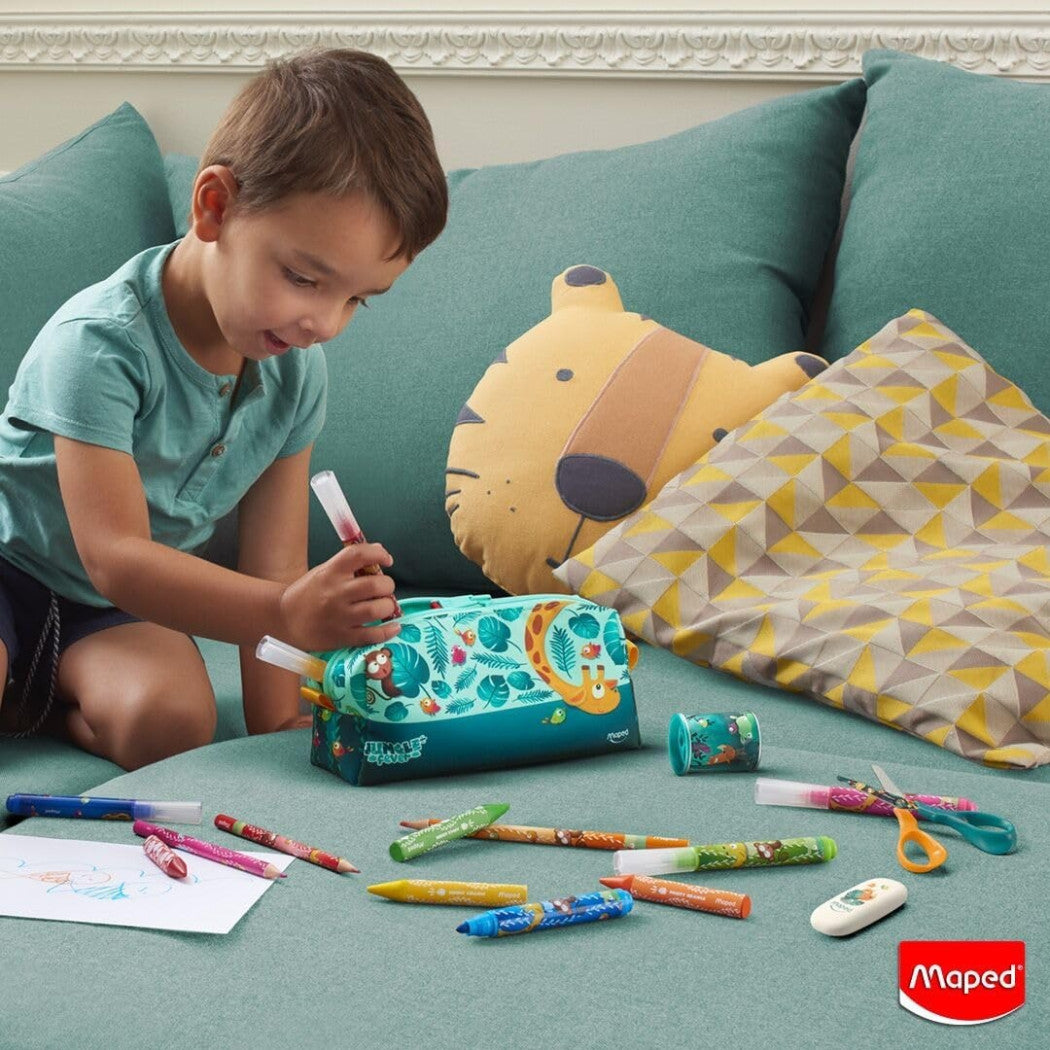 Maped Jungle Fever Pencil Case with Pens & Pencils