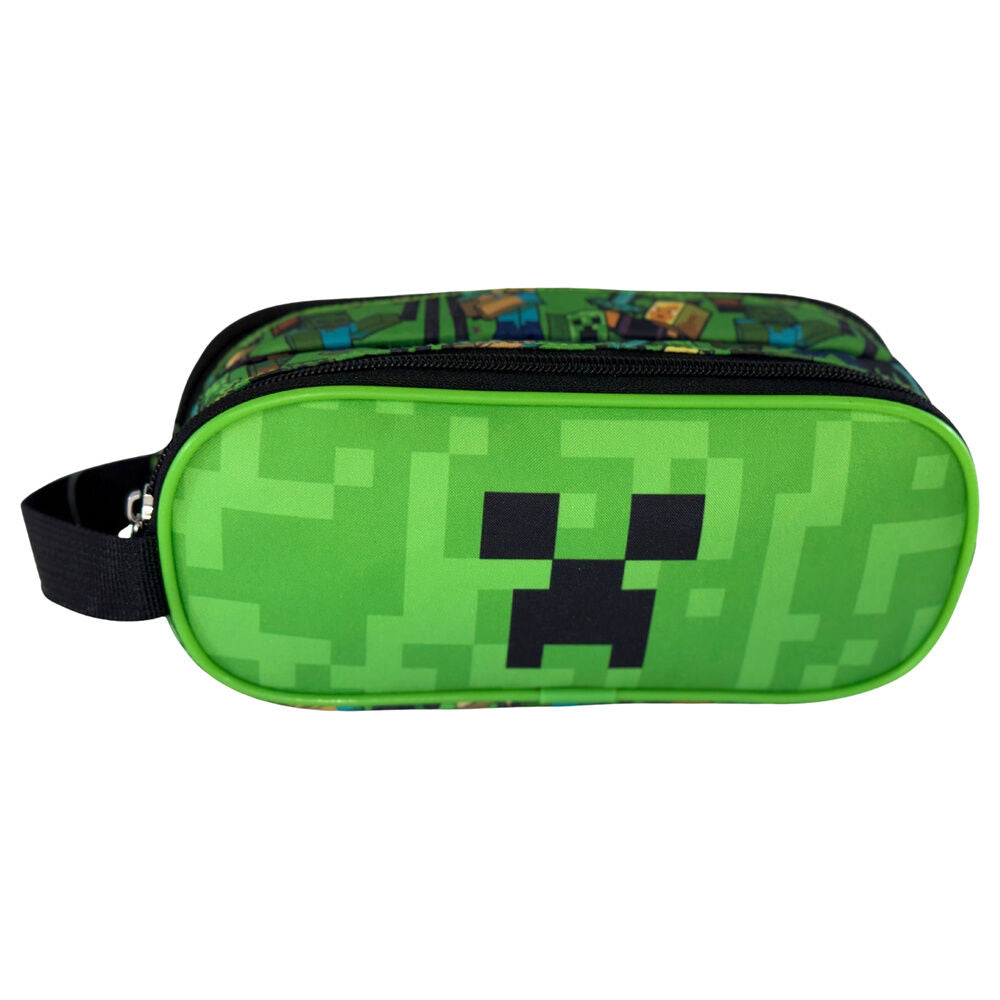 Minecraft Face Double-Compartment Pencil Case