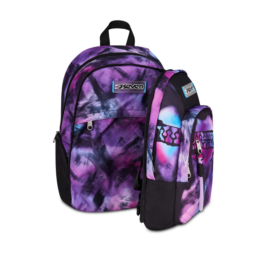 Zaino Scuola Seven Dual Detach Pink Fusion - 2 large compartments fit A4 - 2 bags in 1