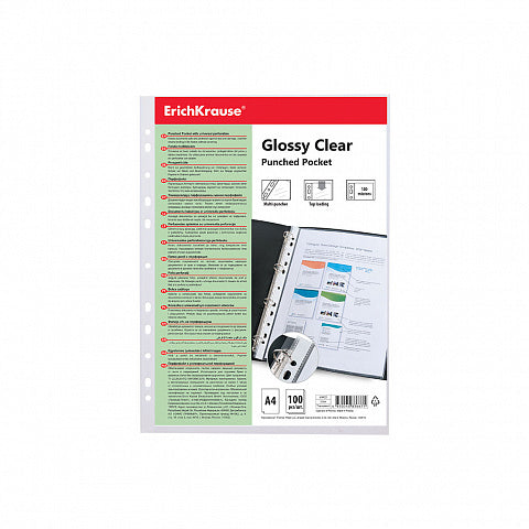 Punched Pockets A4 Pkt X100Pcs
