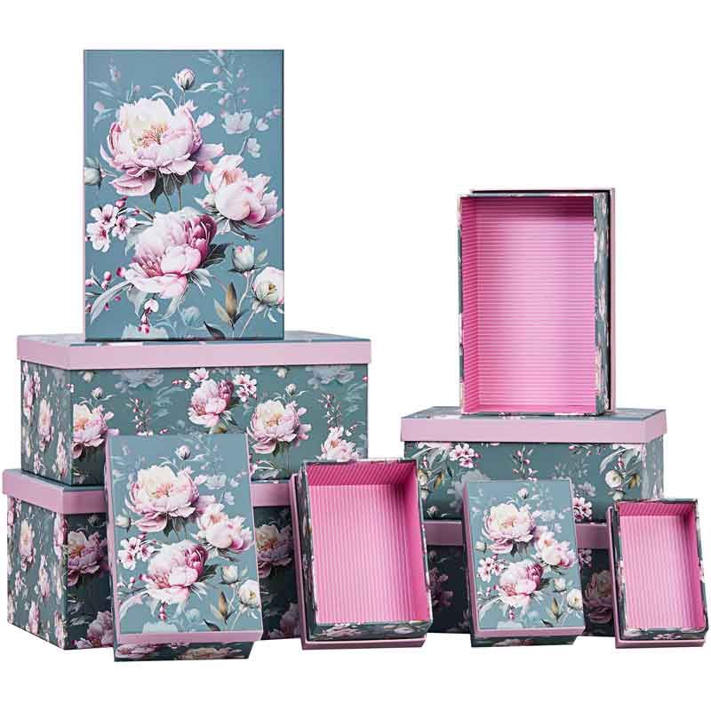 Flowers - 10 Gift boxes with lid