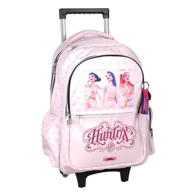 K-pop Demon Hunters Pink Stars Rolling Backpack 46 CM 2 large compartments fit A4