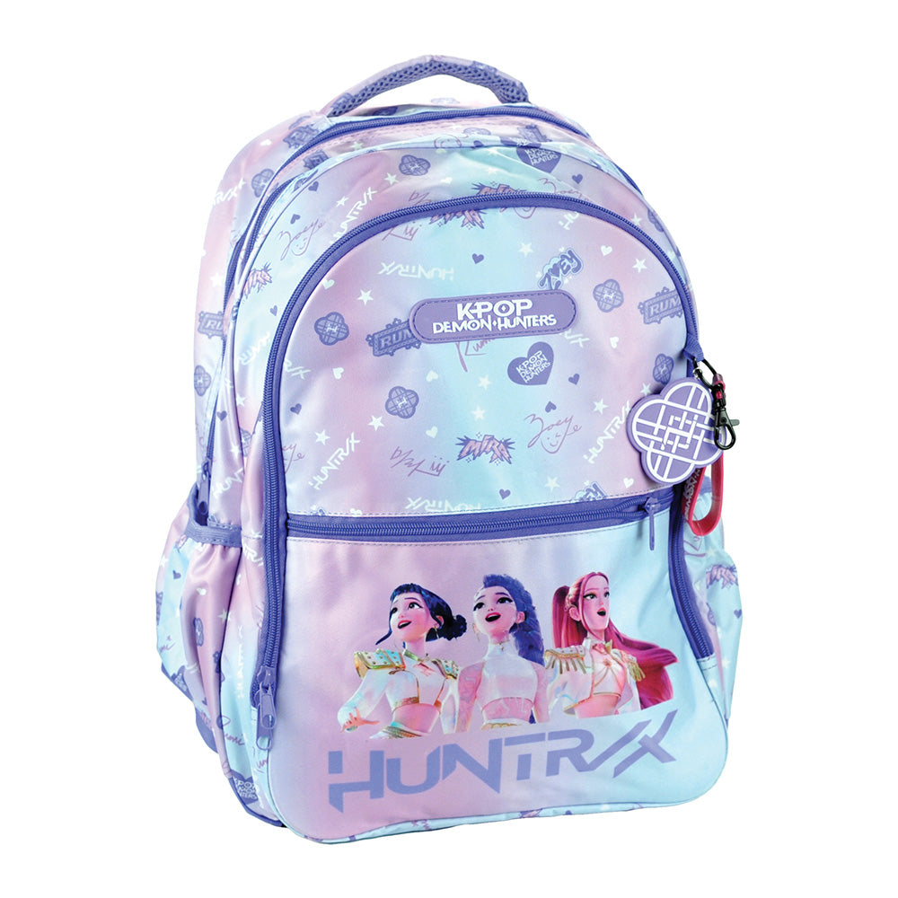 K-Pop Demon Hunters Huntrix Purple Primary School Oval Backpack 46cm - 2 large Compartments fit A4
