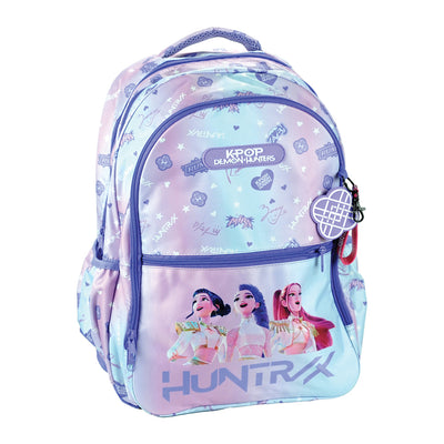 K-Pop Demon Hunters Huntrix Purple Primary School Oval Backpack 46cm - 2 large Compartments fit A4
