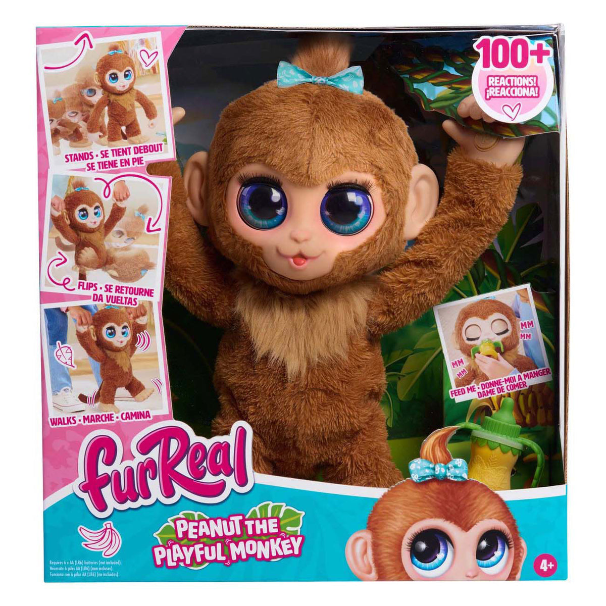 furReal Peanut the Playful Monkey Interactive Plush Toy, 15-Inch