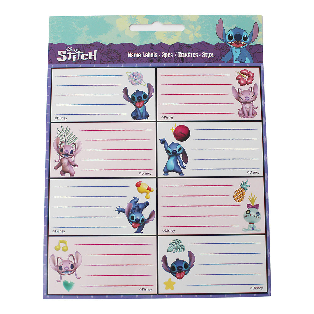 Disney School Name Labels x16pcs - Stitch