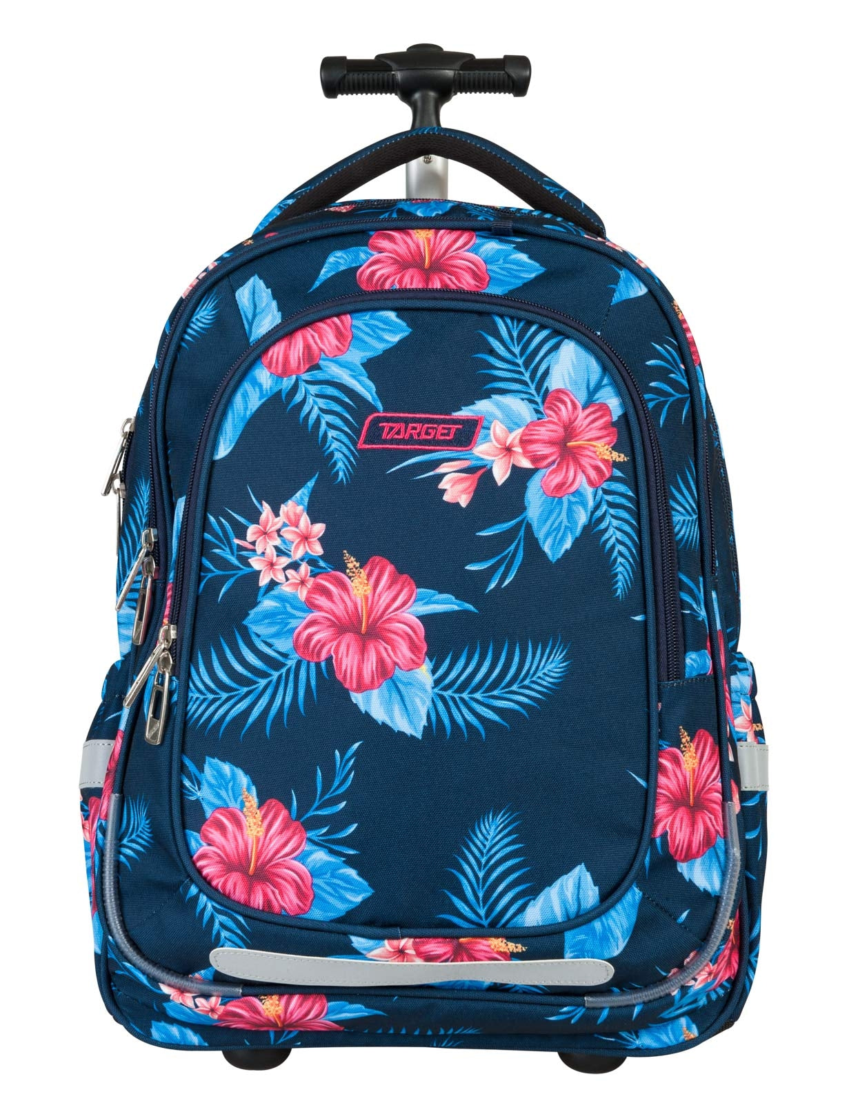 Backpack Large 3 Zip Trolley Bag Floral Blue
