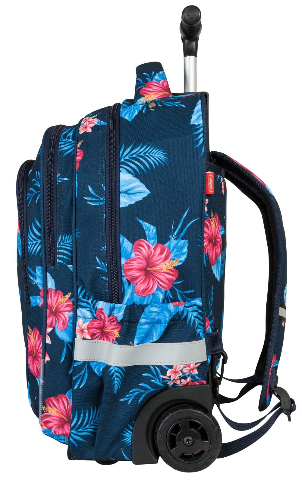 Backpack Large 3 Zip Trolley Bag Floral Blue
