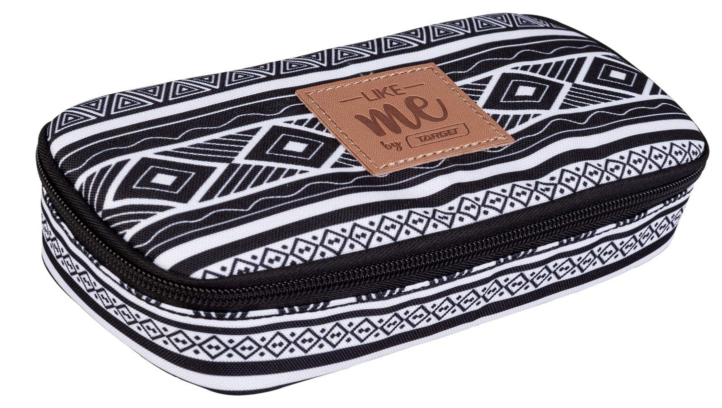 Target Oval Pencil Case Black \ White