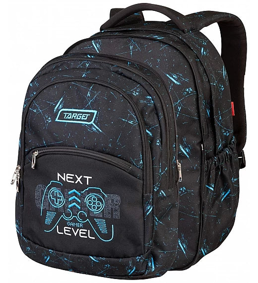 Target School Bag Curved Gamer - 2 In 1 Bag - 3 Zip Fit A4