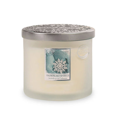 HEART & HOME DOUBLE WICK CANDLE 220g SNOWFLAKE SPARKLE