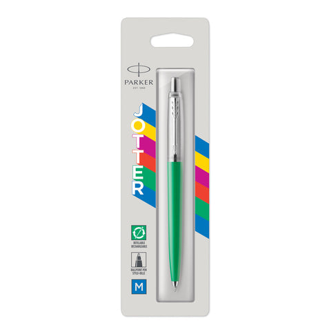 Parker Jotter Green Ballpoint Pen, Blue Ink