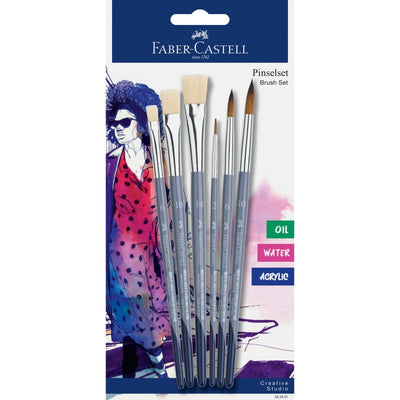 Brush Set - Flat 6,10,14 - Round 2, 6,10