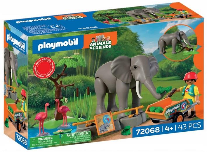 Playmobil Animals & Friends Elephant with Zookeeper and Flamingo - 72068