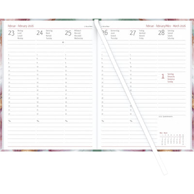 Diary one week on 2 pages Blowballs A5 Semester Planner 2025/2026