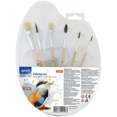 Art Brush Set - 6 Pieces with Palette