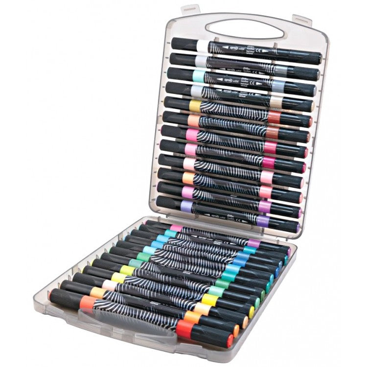 Artist Dual-Tip Glitter Markers - 24 Pieces