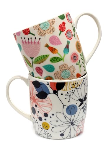 Autumn Falls & Wisewood Porcelain Tea Coffee Mugs Twin Pack