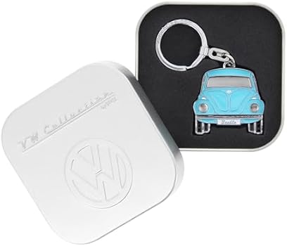 VW Collection Volkswagen Beetle Blue Enamel Metal Keyring