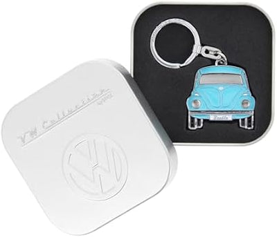 VW Collection Volkswagen Beetle Blue Enamel Metal Keyring