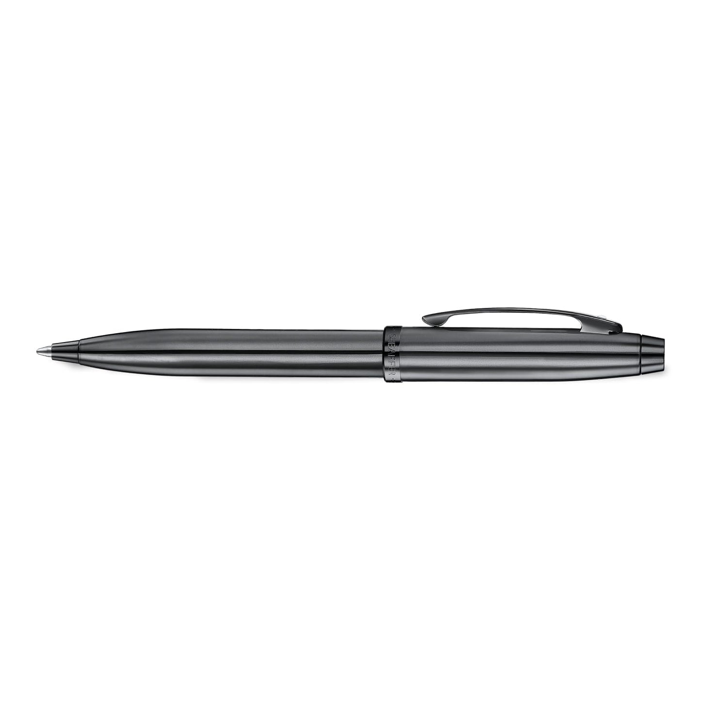 Sheaffer 100 Ballpoint Pen E9375 Ionic Shiny Grey Gunmetal with PVD Black Trims