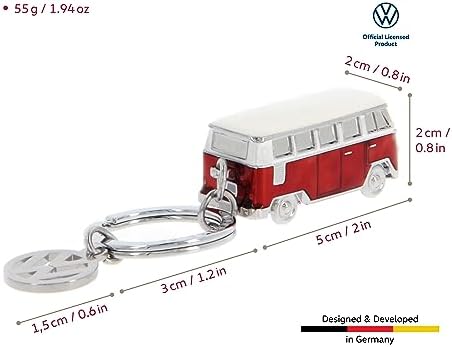 VW Collection Volkswagen T1 Camper Van 3D Metal Keyring Red