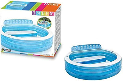 Swim Center - Family Lounge Pool - Inflatable Pool with Plate 229 x 218 x 79cm