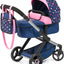 Doll Pram 71 cm Blue Pink with bag 2 in 1