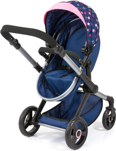 Doll Pram 71 cm Blue Pink with bag 2 in 1