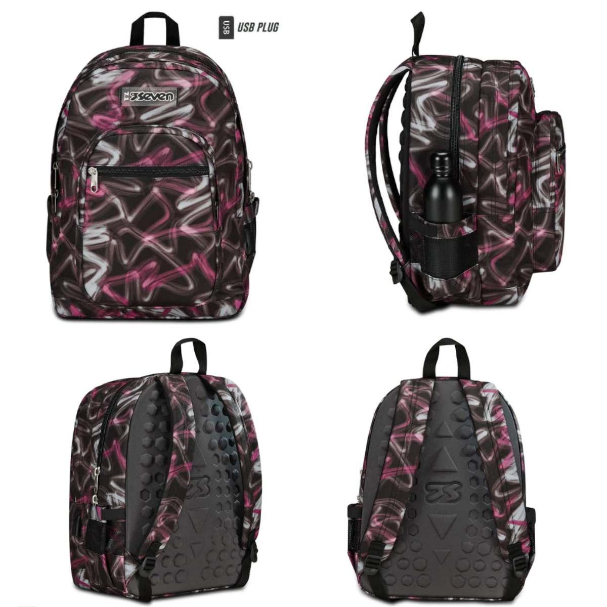 Seven – Girl 2 Zip School Bag Fit A4