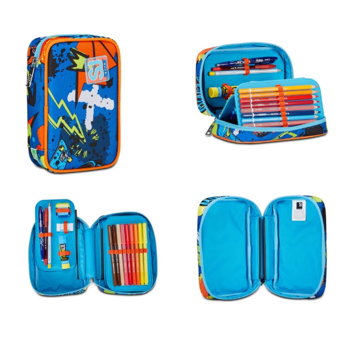 Seven One Zip Large Filled Pencil Case - Gang Trickled Boy