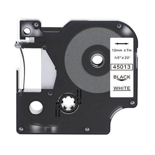 Cartridge D1  45013 Label tape - Black On White -12Mm X 7M