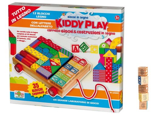 Kiddy Play Carrello Giochi E Costruzione In Legno