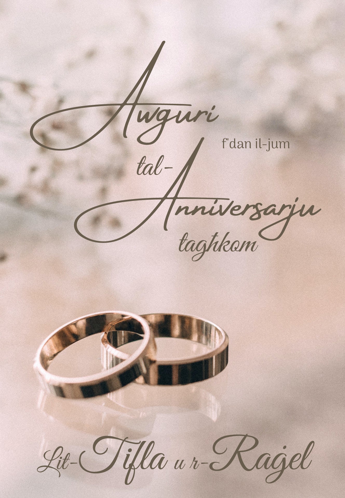 Awguri Tal-Anniversarju Tagħkom Lit-Tifla U R-Raġel